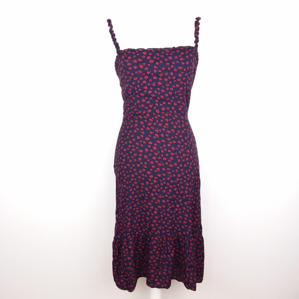 Reformation Granada Floral Square Neck Dress FLAW